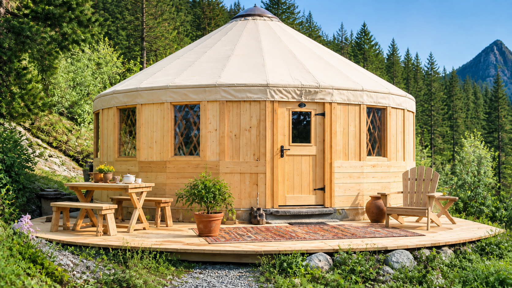 Constructeur de cabane insolite | Logement atypique 3 Yourte bois Otalik